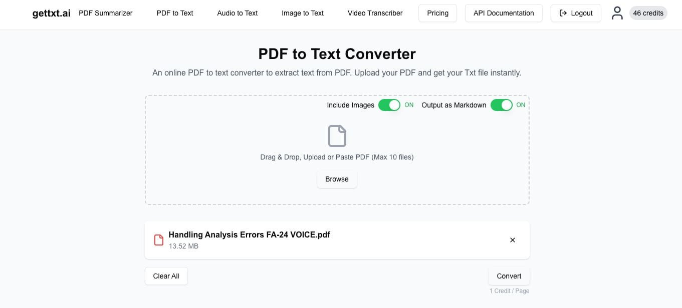 gettxt - pdf to text